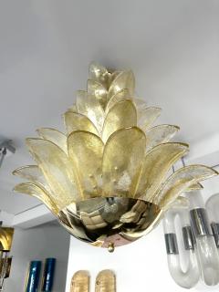 Contemporary Palm Pendant Lighting Gold Murano Glass and Brass Italy - 4116525