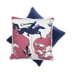 Contemporary Pillow Pair by Vincent Darr in Blue Velvet - 3651739