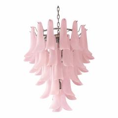 Contemporary Pink Frosted Selle Murano Glass Chandelier in Mazzega Style - 4476282