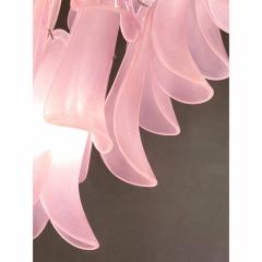 Contemporary Pink Frosted Selle Murano Glass Chandelier in Mazzega Style - 4476284