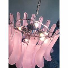 Contemporary Pink Frosted Selle Murano Glass Chandelier in Mazzega Style - 4476288