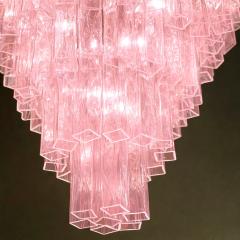 Contemporary Pink Square Tubes Murano Glass Chandelier - 4567371