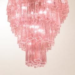 Contemporary Pink Square Tubes Murano Glass Chandelier - 4567373