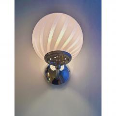 Contemporary Pink Swirl Rods Murano Glass Wall Sconce Set of Two - 4567427
