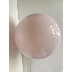 Contemporary Pink Swirl and Milky White Sphere Murano Glass Table Lamp - 4350309