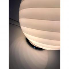 Contemporary Pink Swirl and Milky White Sphere Murano Glass Table Lamp - 4602796