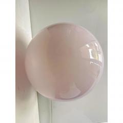 Contemporary Pink Swirl and Milky White Sphere Murano Glass Table Lamp - 4602797