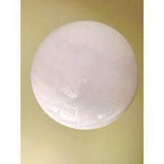 Contemporary Pink Swirl and Milky White Sphere Pendant in Murano Glass - 4302725