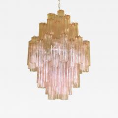 Contemporary Pink Tronchi Murano Glass Chandelier - 4306135