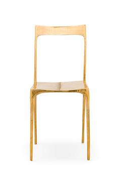 Contemporary Polished Bronze Banquete Side Chairs - 4171829