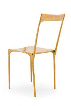 Contemporary Polished Bronze Banquete Side Chairs - 4171833