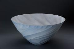 Contemporary Porcelain Bowl Vessel by Ceramic Artist Paula Murray Light Blue - 3414325
