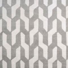 Contemporary Rectangular Grey And White Wool Cable Neutral Rug - 908101