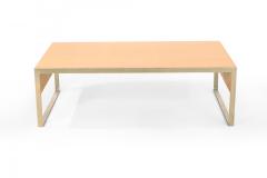 Contemporary Rectangular Maple and Steel Coffee Table - 4660327