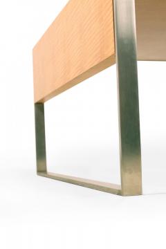 Contemporary Rectangular Maple and Steel Coffee Table - 4660329