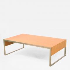 Contemporary Rectangular Maple and Steel Coffee Table - 4717911