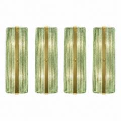 Contemporary Rectangular Murano Glass Wall Sconces With Chrome Finish Set of 4 - 4718406