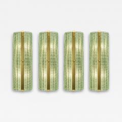 Contemporary Rectangular Murano Glass Wall Sconces With Chrome Finish Set of 4 - 4718761