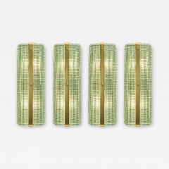 Contemporary Rectangular Murano Glass Wall Sconces With Chrome Finish Set of 4 - 4759371