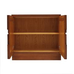 Contemporary Rectangular Patern Brutalist Solid Wood Pair Of Italian Sideboards - 4543960