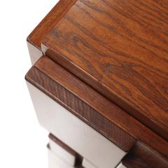 Contemporary Rectangular Patern Brutalist Solid Wood Pair Of Italian Sideboards - 4543966