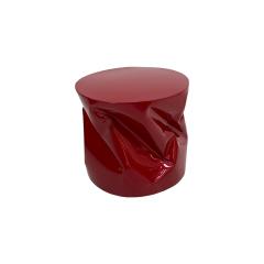 Contemporary Red Lacquered Metal Side Table - 2071199
