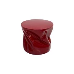 Contemporary Red Lacquered Metal Side Table - 2071202