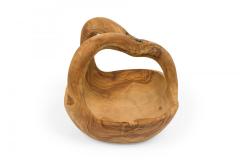 Contemporary Rustic Modern Organic Form Wooden Basket - 4673023