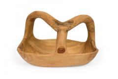Contemporary Rustic Modern Organic Form Wooden Basket - 4673024