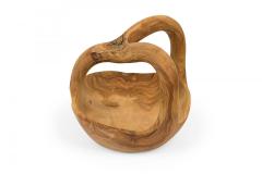 Contemporary Rustic Modern Organic Form Wooden Basket - 4673025