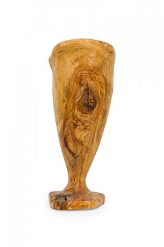 Contemporary Rustic Modern Organic Form Wooden Footed Vase - 4674170