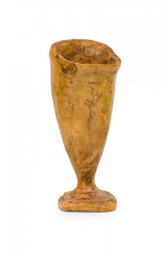 Contemporary Rustic Modern Organic Form Wooden Footed Vase - 4674172
