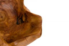 Contemporary Rustic Organically Shaped Olive Wood Basket - 4673788