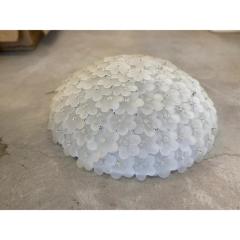 Contemporary Sanded Flowers Murano Glass Flush Mount - 4303087