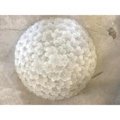 Contemporary Sanded Flowers Murano Glass Flush Mount - 4303088