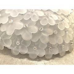 Contemporary Sanded Flowers Murano Glass Flush Mount - 4303089