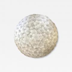 Contemporary Sanded Flowers Murano Glass Flush Mount - 4306106