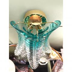 Contemporary Scenographic Set of Two Greeen Felci Murano Glass Wall Sconces - 4209008