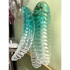 Contemporary Scenographic Set of Two Greeen Felci Murano Glass Wall Sconces - 4303364