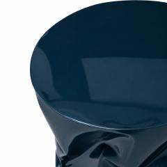 Contemporary Sculptural Blue Lacquered Metal Side Table - 4746656
