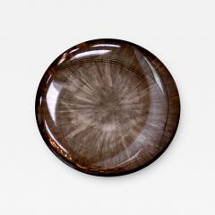 Contemporary Sculptural Concave Round Mirror in Brown Made in France - 3241269