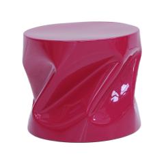 Contemporary Sculptural Fuchsia Lacquered Metal Side Table - 4746695