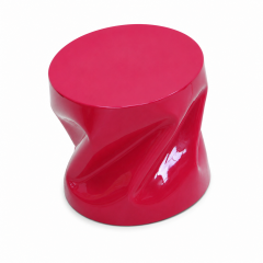 Contemporary Sculptural Fuchsia Lacquered Metal Side Table - 4746697