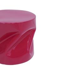 Contemporary Sculptural Fuchsia Lacquered Metal Side Table - 4746698