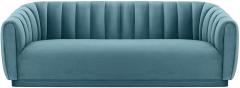Contemporary Sea Blue Velvet Sofa - 4171837