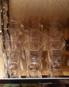 Contemporary Set of 12 Hexagonal Murano Glass Tumblers - 3322971