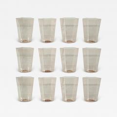 Contemporary Set of 12 Hexagonal Murano Glass Tumblers - 3324409