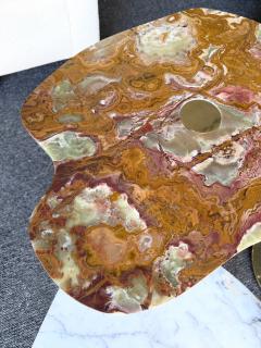 Contemporary Set of 3 Brass and Marble Nesting Tables Italy - 4410978