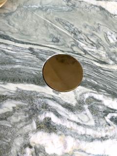 Contemporary Set of 3 Brass and Marble Nesting Tables Italy - 4410979