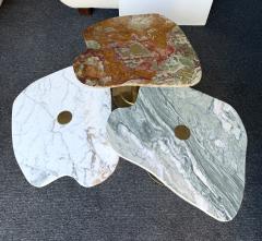 Contemporary Set of 3 Brass and Marble Nesting Tables Italy - 4410982